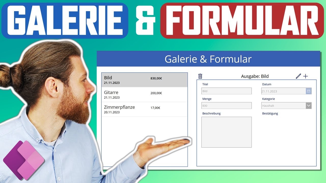 Galerie mit Bearbeitungsformular auf einem Bildschirm | Power Apps