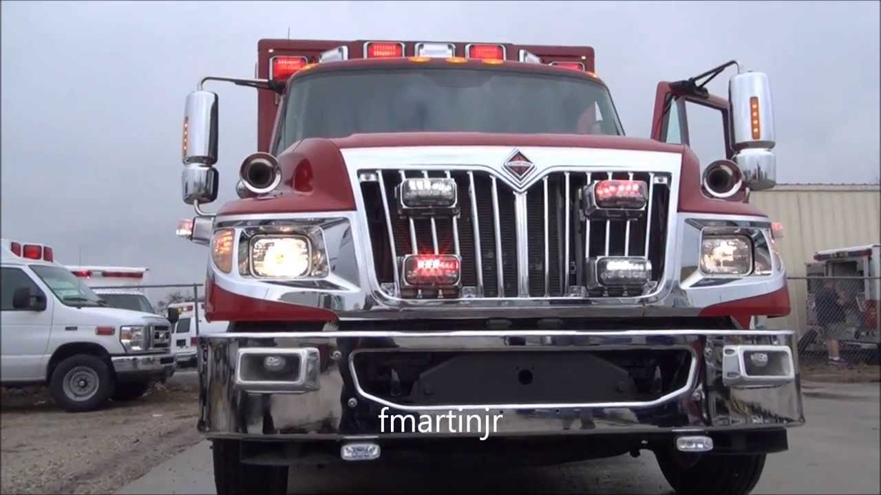 New International Terra star ambulance for Newport Delaware 2014 lights siren and horn test