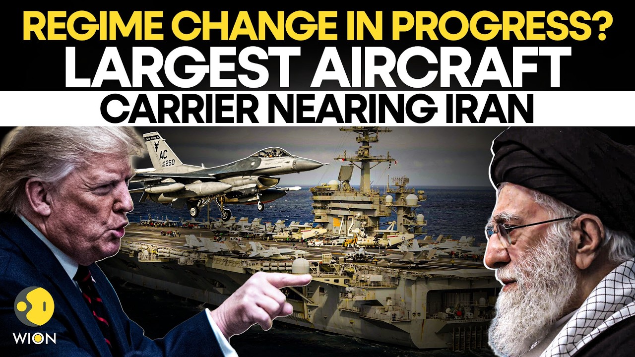 US vs Iran LIVE: Trump Signals Iran Regime Change, Confirms Largest Aircraft Carrier Move Near Iran