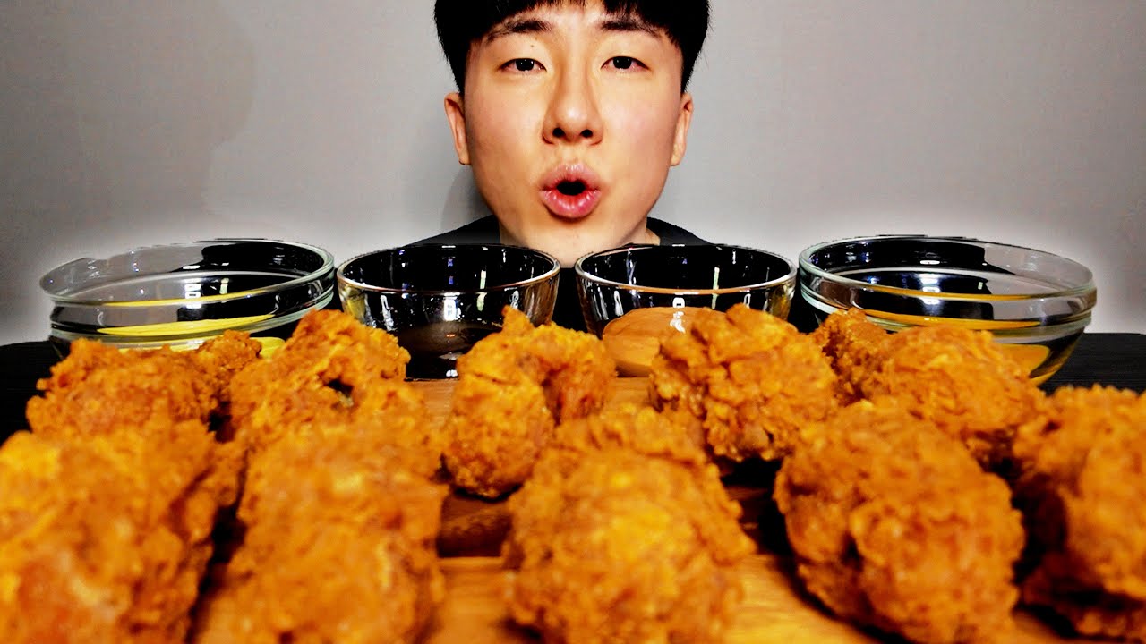 BBQ 황금올리브 닭다리 먹방(BBQ FRIED CHICKEN MUKBANG)#먹방 #asmr #bbq #황금올리브 #닭다리먹방