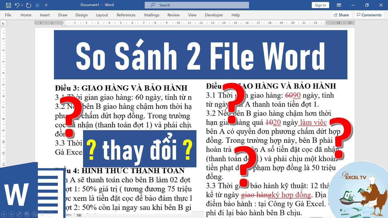 Hướng dẫn cách so sánh 2 văn bản word với nhau