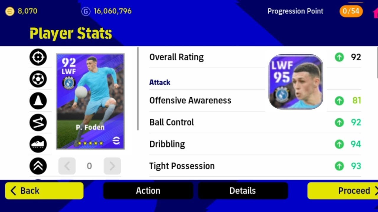 Max rating Phil Foden 95 | EFOOTBALL 2023 mobile