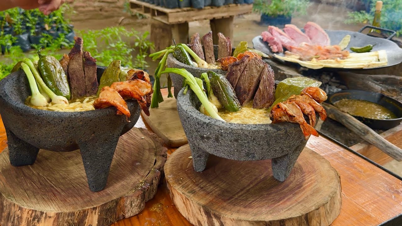 MAR Y TIERRA EN UN SOLO PLATO ¡¡EL MOLCAJETE CON MAS SABOR!! || RUTA LA NUEVE