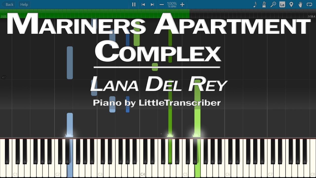 Lana Del Rey - Mariners Apartment Complex (Piano Cover) Synthesia Tutorial by LittleTranscriber