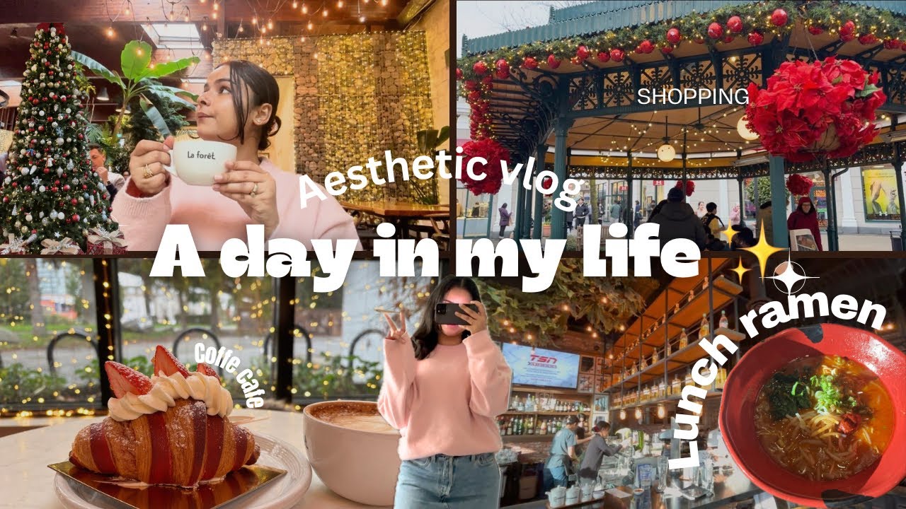 ✨Vlog:🍒A Aesthetic day in my life🌸in Canada 🇨🇦 | gym,cooking,ramen,shopping & café  #dailyvlogging 