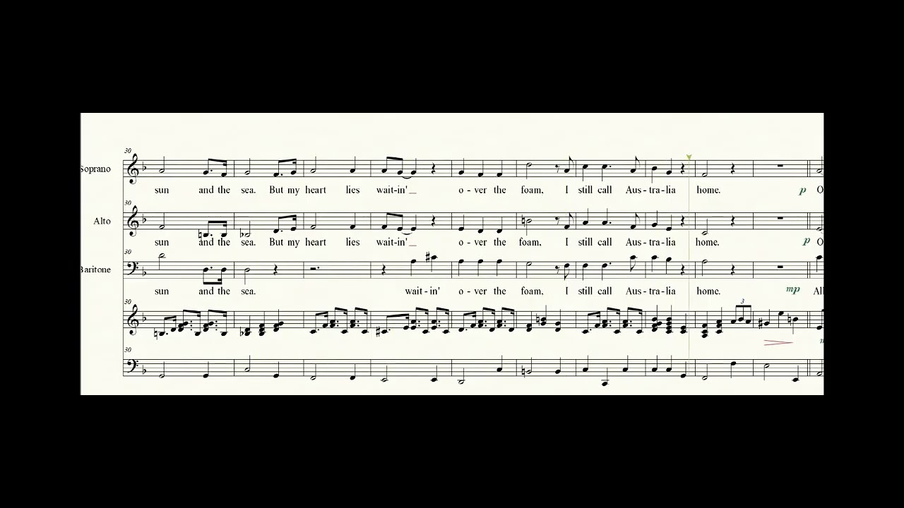 I Still Call Australia Home arranged  for SAB choir and piano