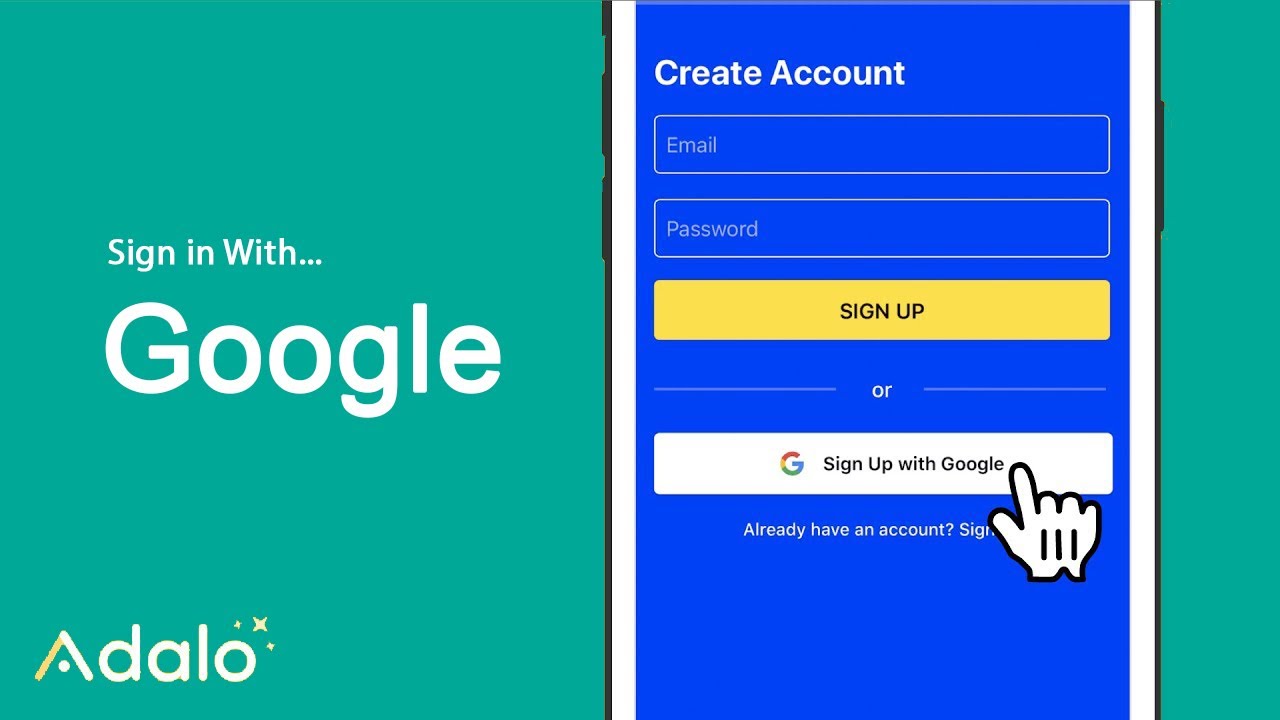Логин с помощью гугла в приложении Адало. Adalo Sign-In With Google