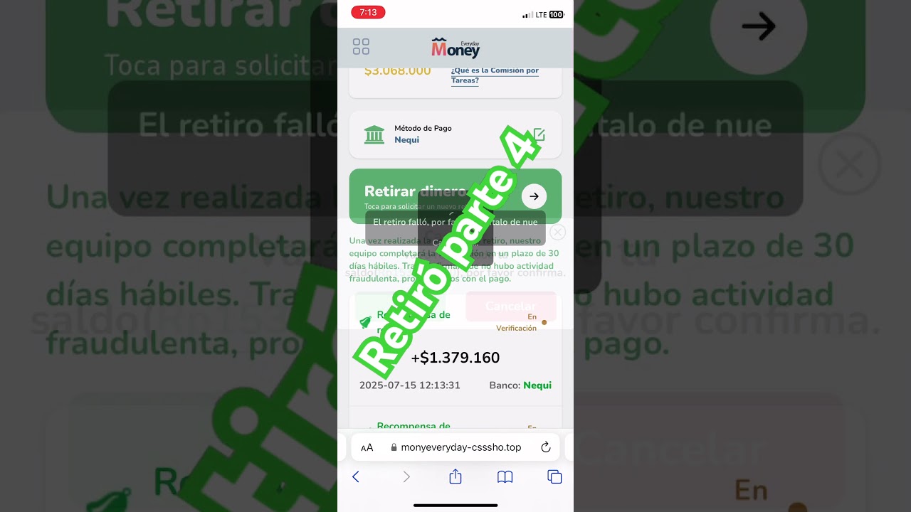 Everyday money como RETIRO 🥶4 Parte #everydaymoney #everyday #money #777 #viral