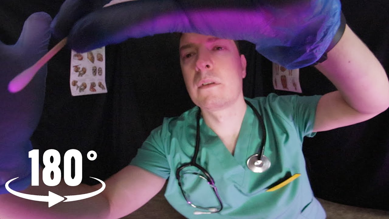 ASMR VR180 | Physical Medical 🩻🩺 Face Touching, Otoscope, Tuning Fork