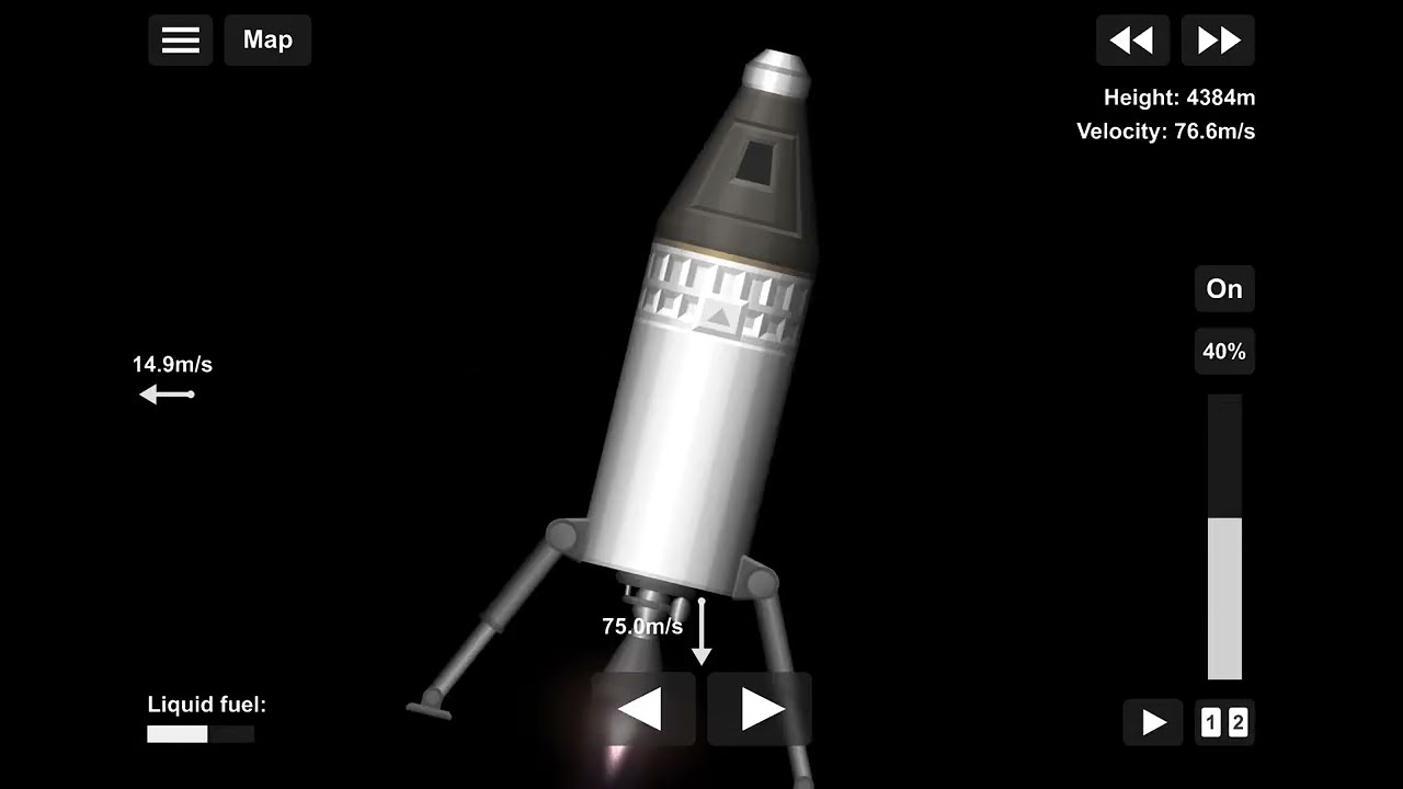 Going to the moon in Spaceflight Simulator in hard mode (Reverted 2 times)