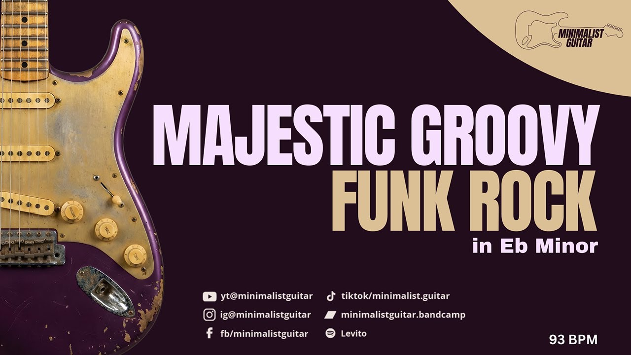 Majestic Groovy Funk Rock | Guitar Backing Track in Eb Minor | 93 PM