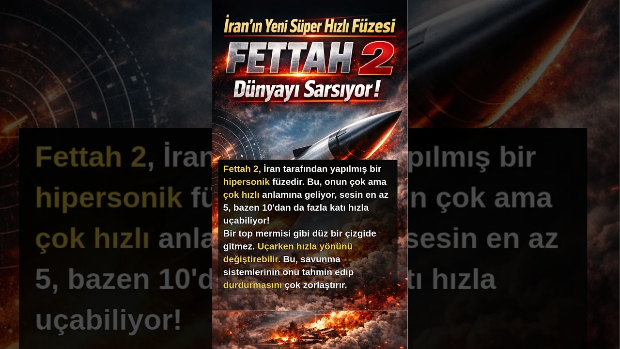 İran&rsquo;ın Yeni S&uuml;per Hızlı F&uuml;zesi &ldquo;Fettah 2&rdquo; D&uuml;nyayı Sarsıyor! #sondakika #g&uuml;ndem #iran #hipersonik