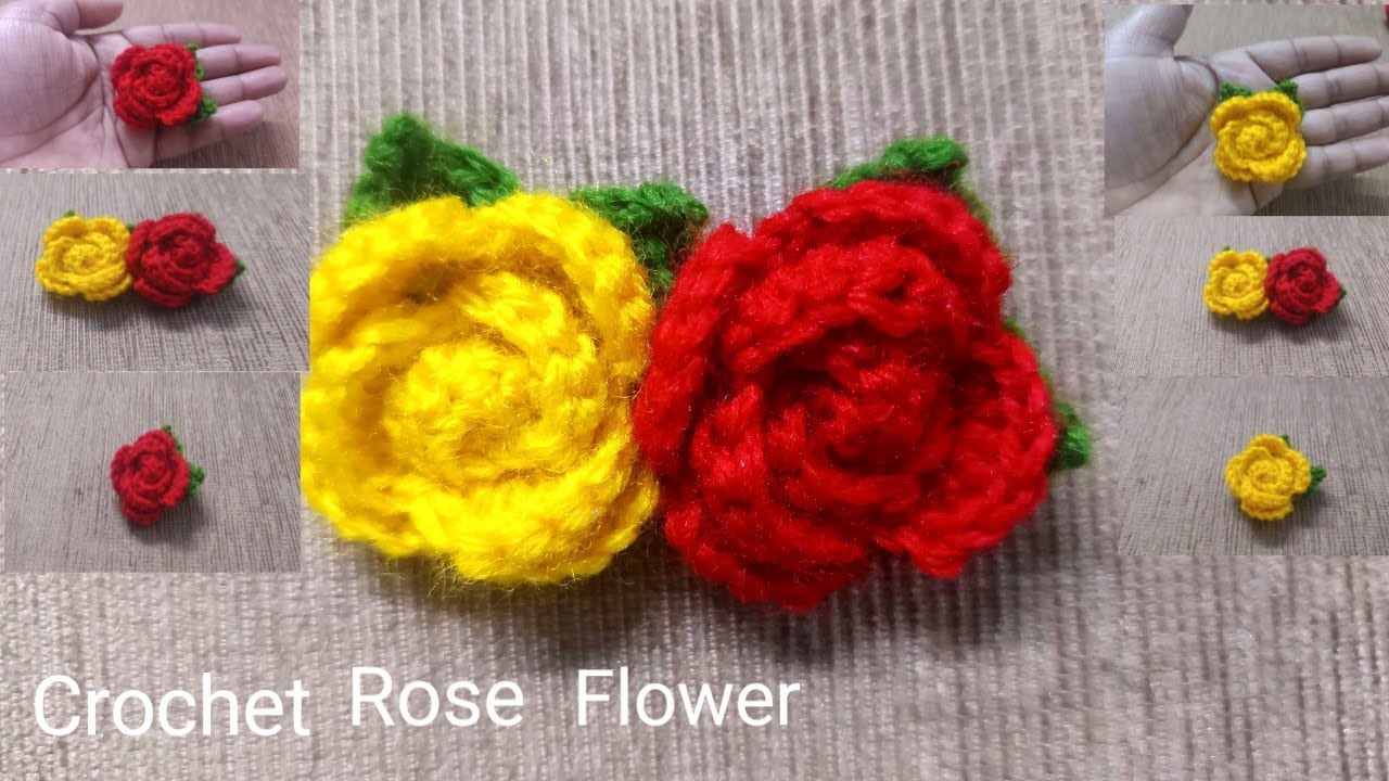 How to Crochet A Rose:Easy Crochet Rose flower for beginners! Step by Step tutorial!