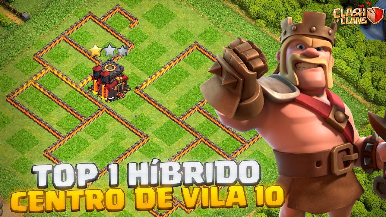 IMBATÍVEL! TOP 1 LAYOUT HÍBRIDO PARA CV10 TH10! ATUALIZADO | COM LINK | Clash of Clans
