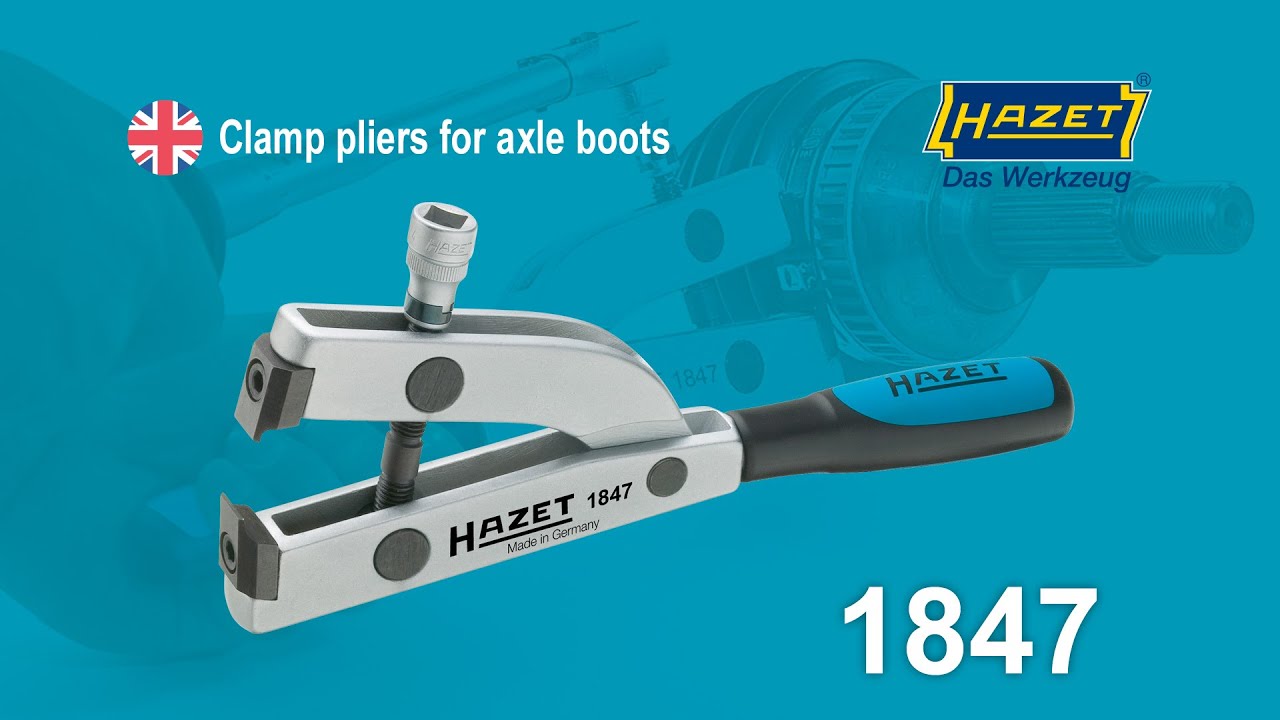 HAZET Clamp pliers for axle boots 1847 ∙ Square, hollow 10 mm (3/8 inch)