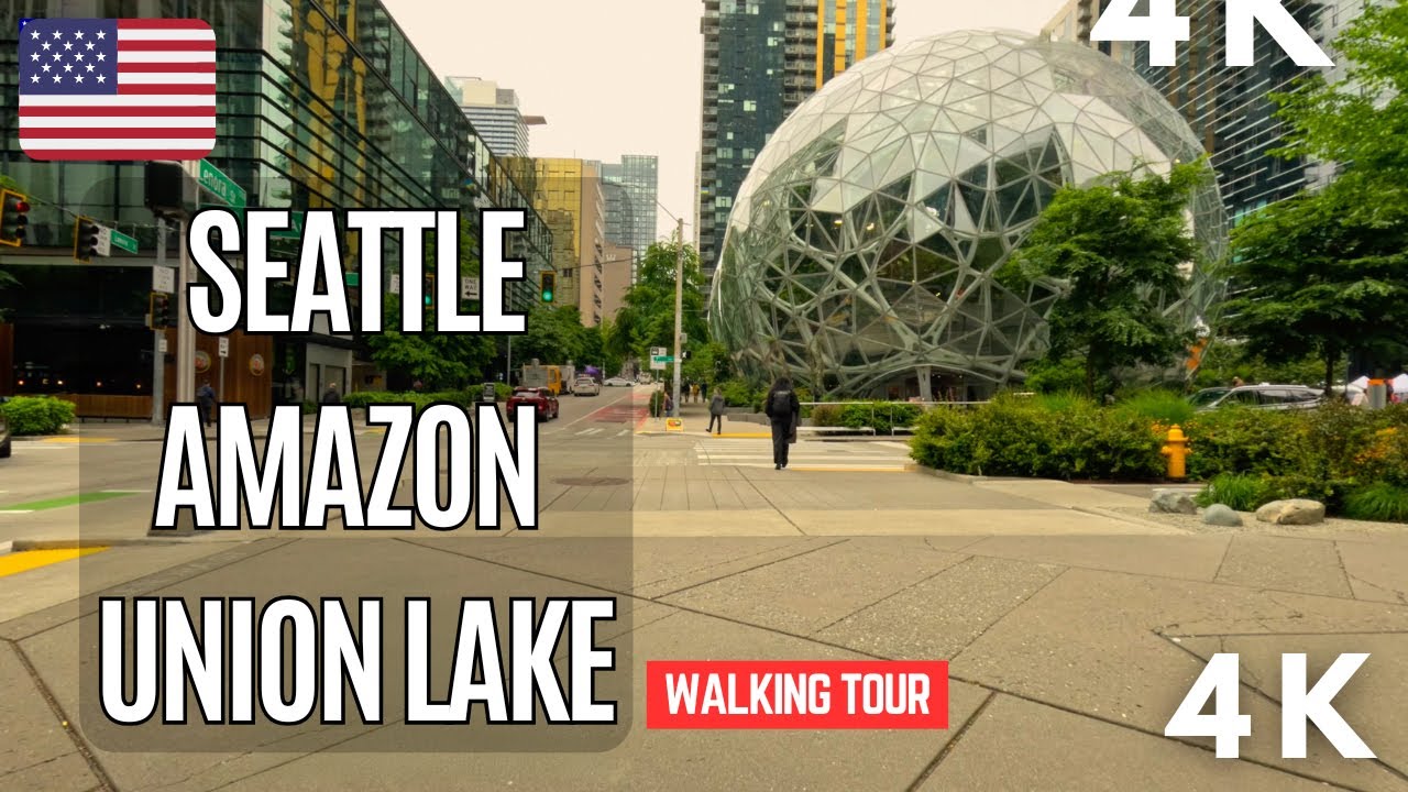 Seattle Amazon Spheres & Lake Union | Downtown #usa #washingtonstate #walkingtour  #virtualtour