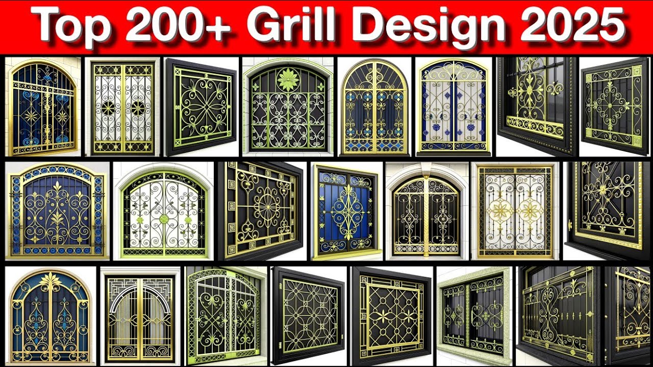 Top 200+ beautiful grill design for home | Window safety grill design 2025 | Gi window grill design