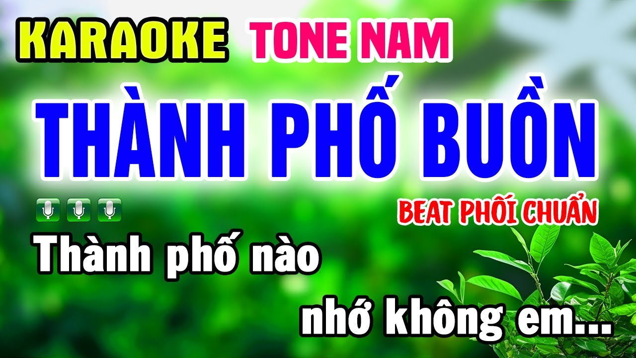 THÀNH PHỐ BUỒN Karaoke Tone Nam CHẤT LƯỢNG CAO - Beat Chuẩn Dễ Hát - Karaoke Organ Anh Quân