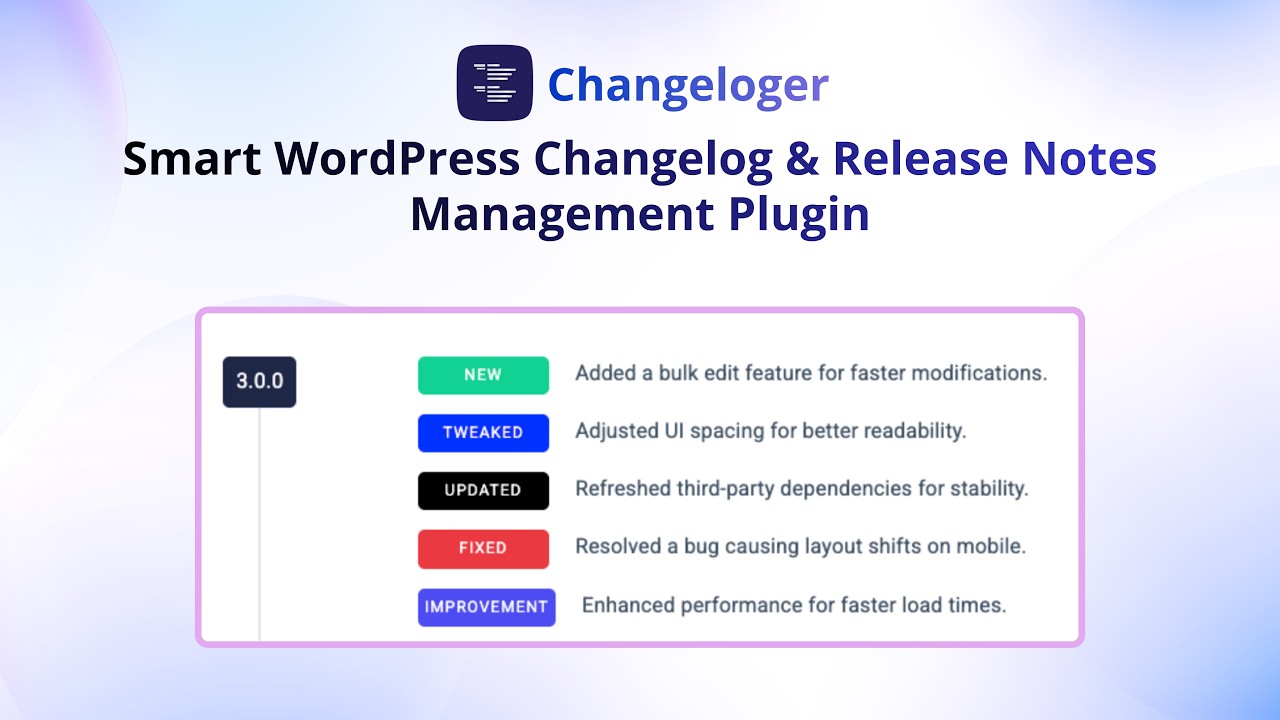 Changeloger: Smart Release Notes & Changelog Manager