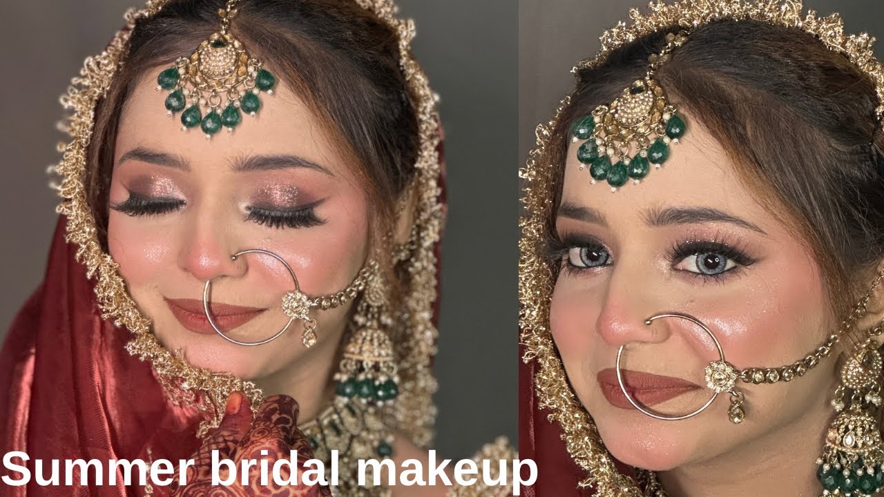 Sweat-Proof Summer Bridal Makeup Look 💄 | Long-Lasting Dulhan Makeup Tutorial | #rihana_makeover”