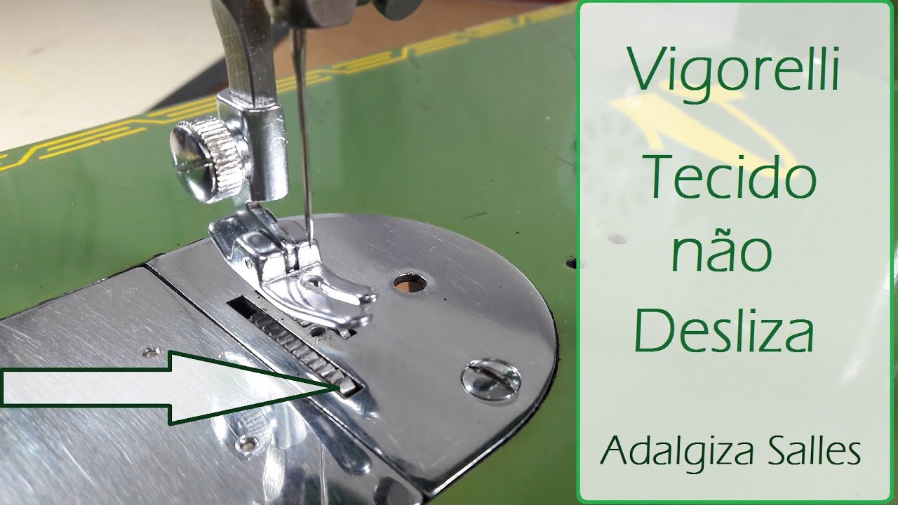 Como trocar os dentes impelentes ou serrilha da máquina de costura antiga reta Vigorelli verdinha