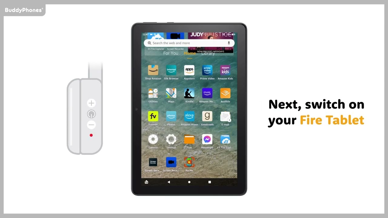 How to pair an Amazon Fire Tablet with a BuddyPhones Bluetooth Headphones in Adult profile