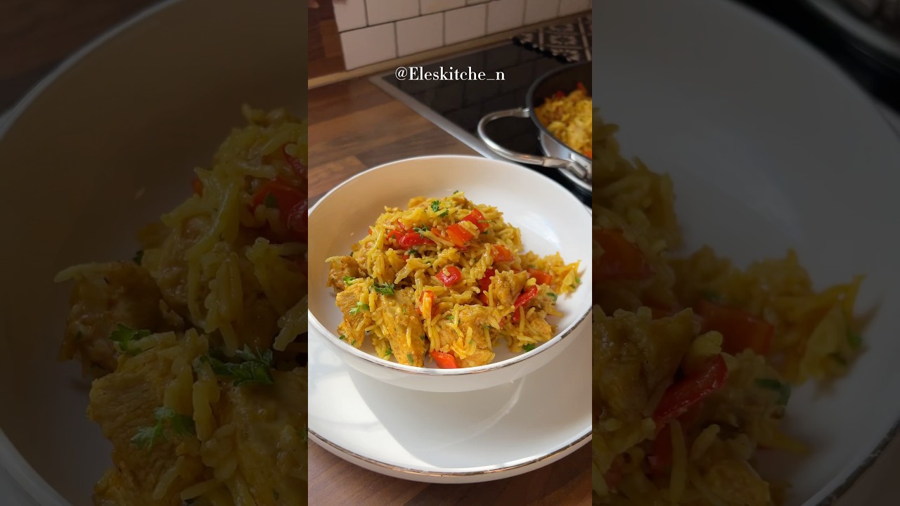 ♨️ One- Pot Reispfanne mit Paprika und H&auml;hnchenbrust #rezept #onepotmeal