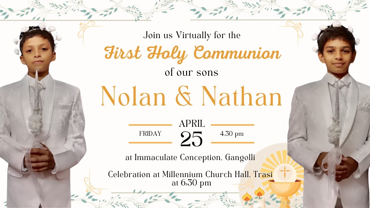 Holy Communion of Nolan & Nathan  | 25.04.2025 |  Immaculate Conception, Gangolli