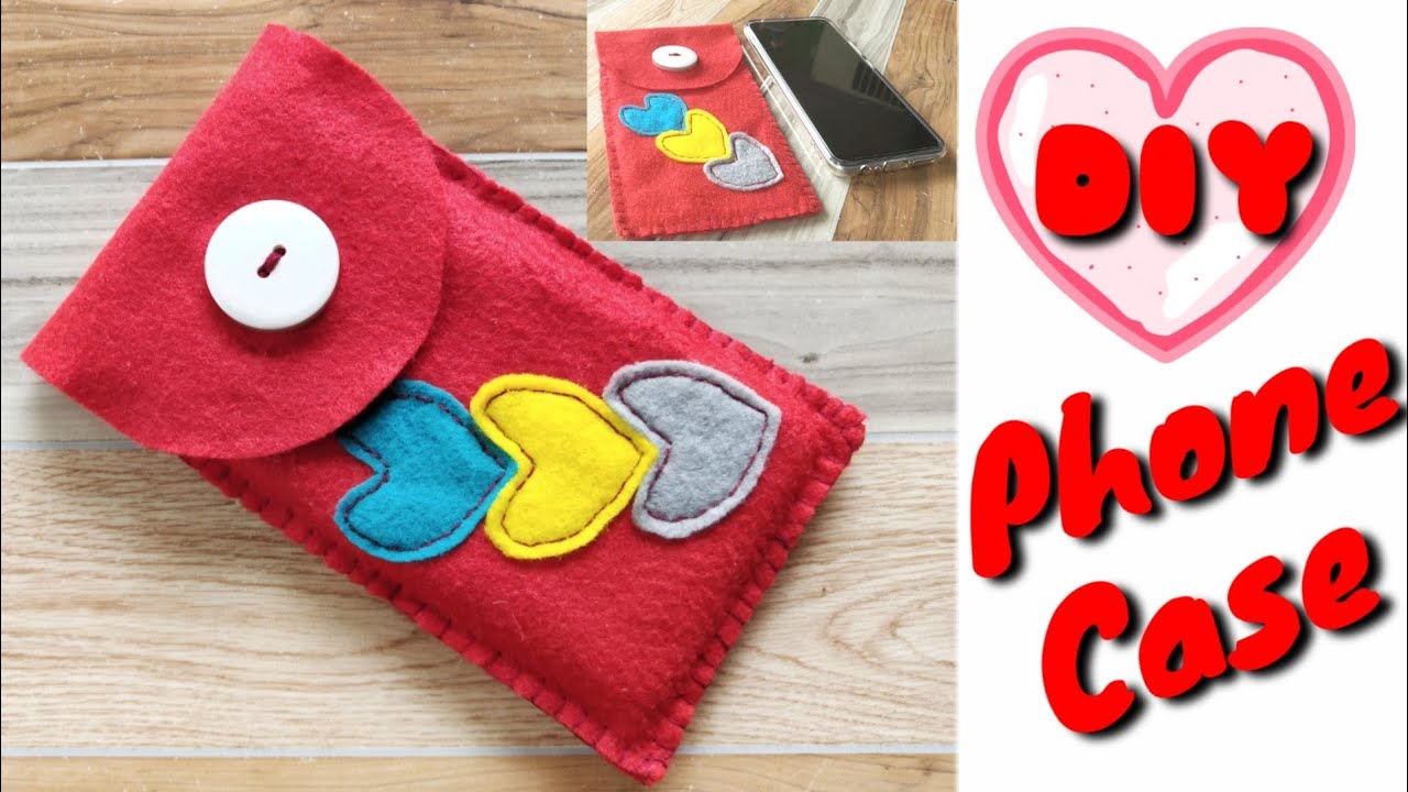 Cara membuat sarung hp sendiri dari kain flanel | DIY Phone Cover | Easy Phone Case Homemade