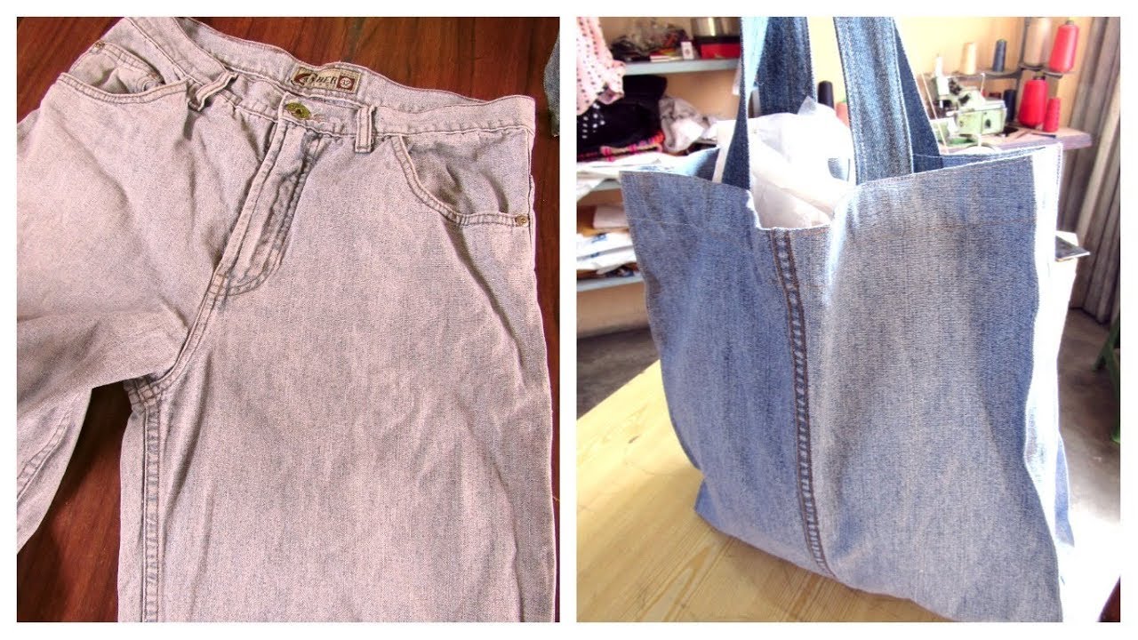 Reciclaje de Jeans: Bolsa de Mercado #Tutorial