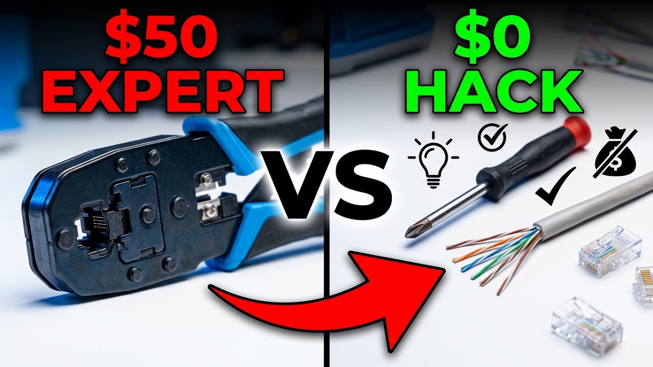 How to Crimp Ethernet Cable Without a Crimping Tool (RJ45 Hack!)