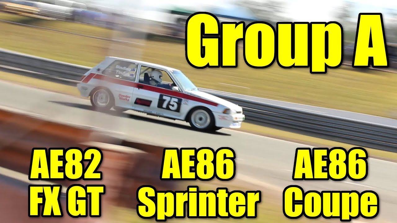 Group A Trio: TOMs Corolla FX GT (AE82), TRD/TTA Coupe (AE86), Bob Holden Sprinter Coupe (AE86)