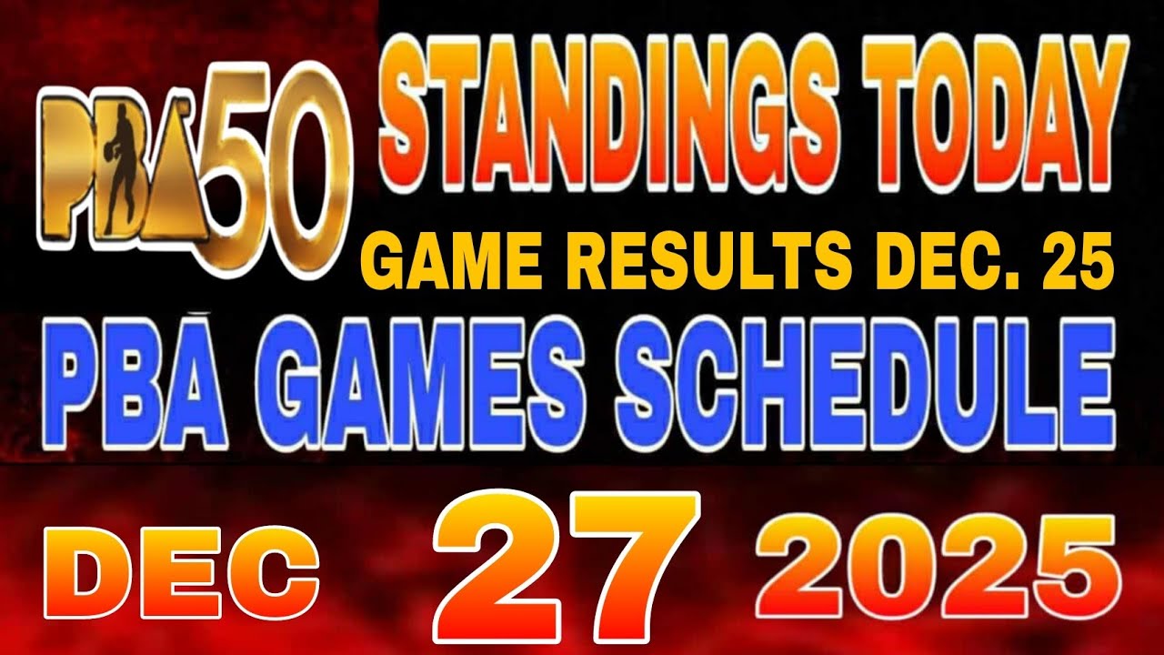 PBA Standings today as of December 25, 2025 | Pba Game results | Pba Schedule  December 27, 2025