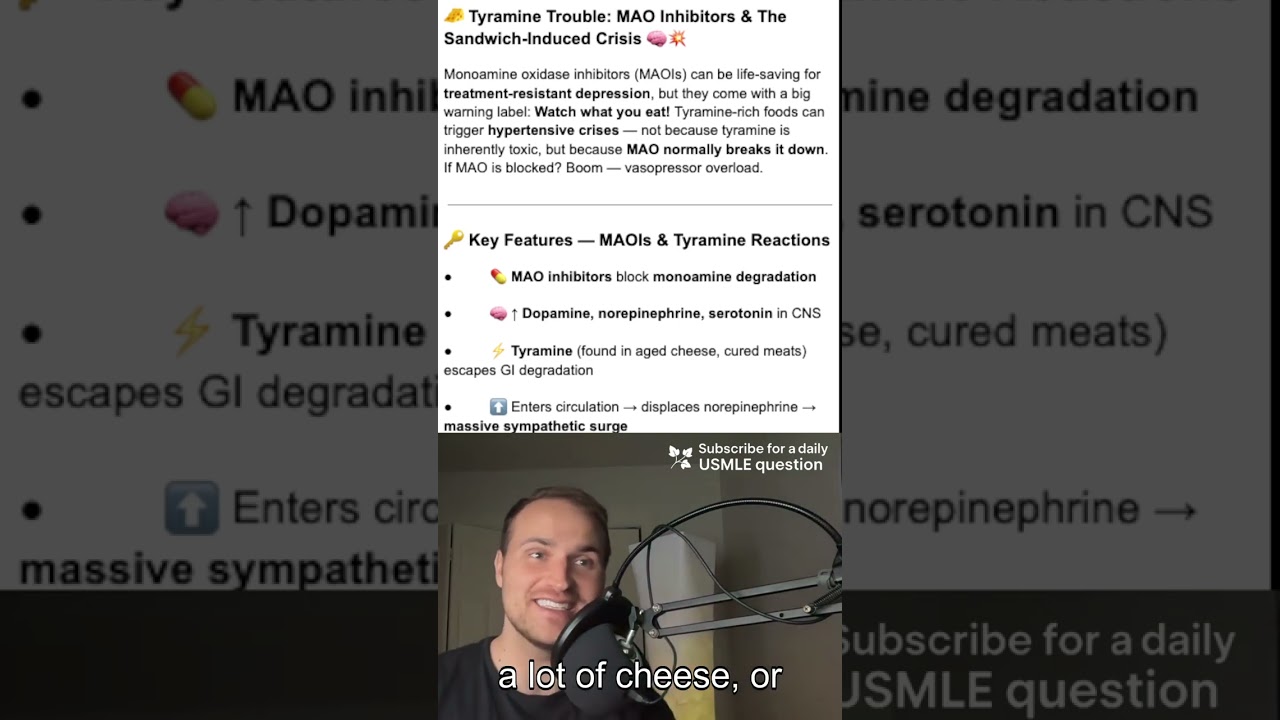 Step 1 - MAOIs and Tyramine Reactions