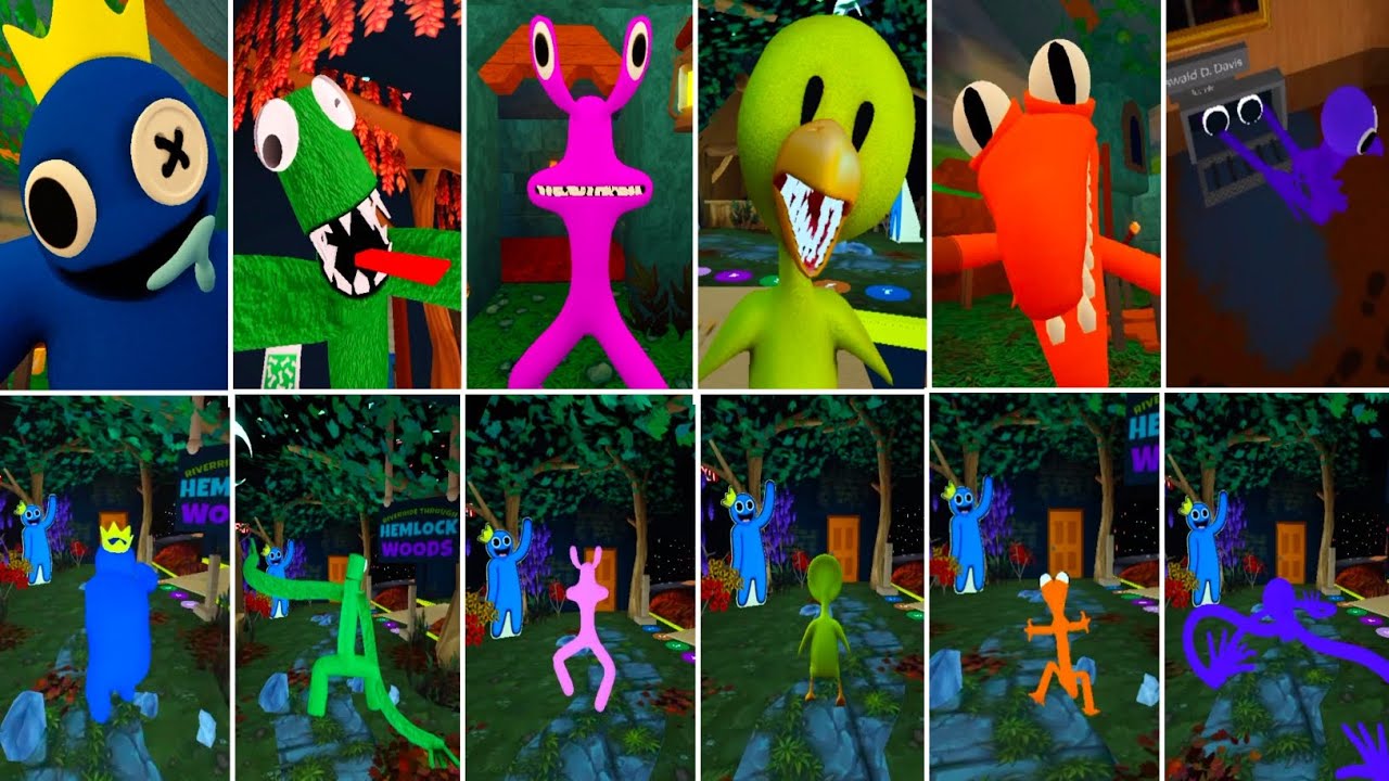 Rainbow friends chapter 1 all Monsters Jumpscars V's Accurate Roleplay In Roblox 