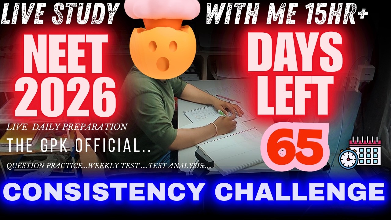 !! 15 hr LIVE NEET PREPARATION  DAILY  !! NEET 2026 CONSISTENCY CHALLENGE !!