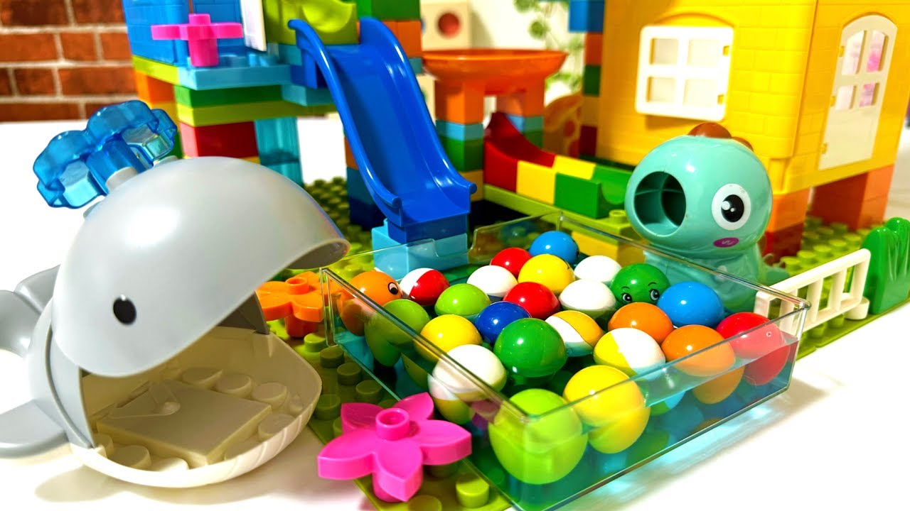 Satisfying Building Blocks house Marble Run Race ASMR Water Marble Run
