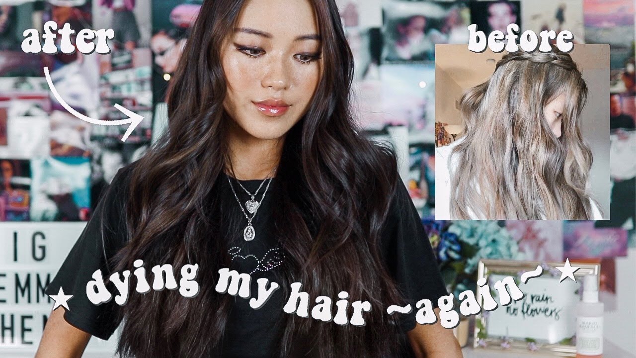 dying my hair dark brown at home! + how i curl my hair (ft. irresistible me extensions)