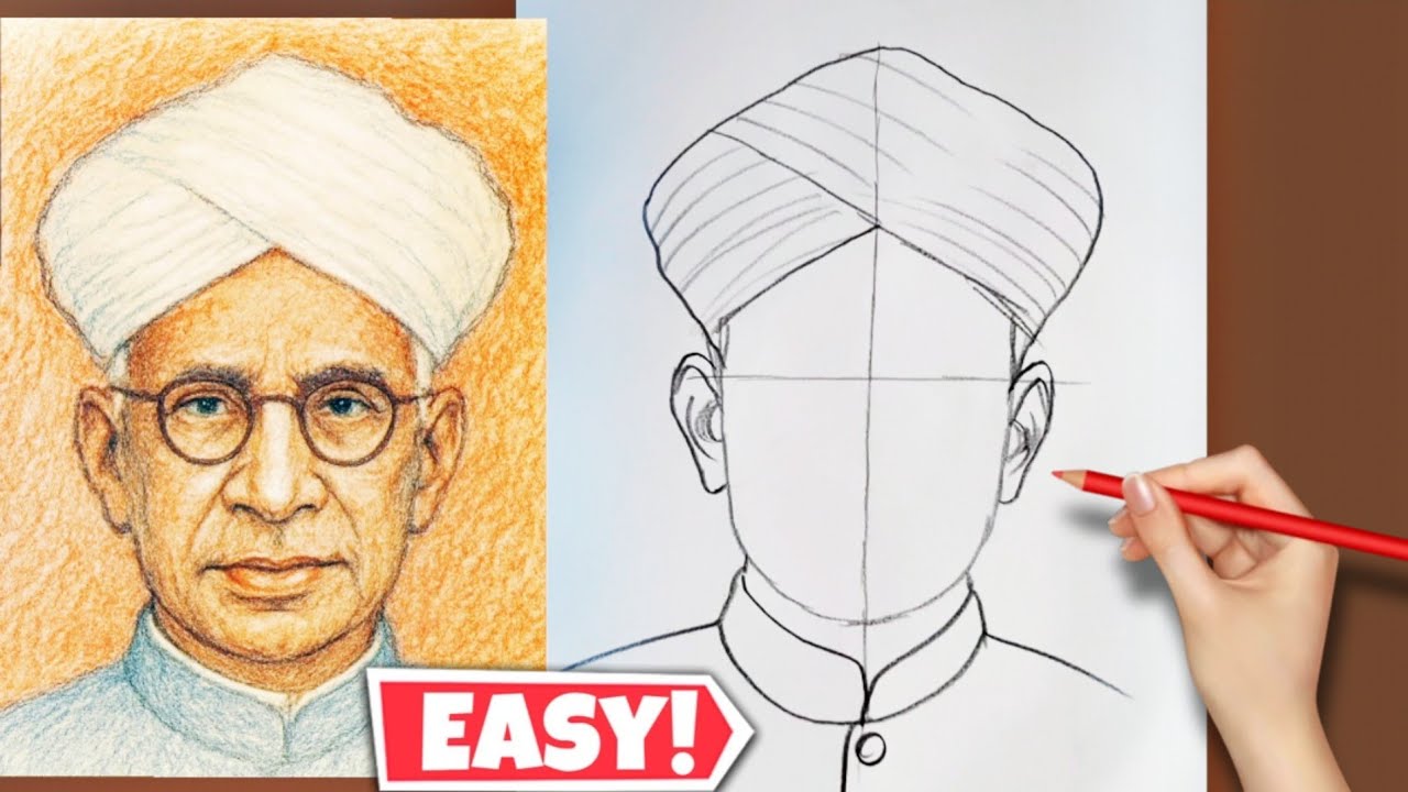 Sarvepalli Radhakrishnan Drawing | Teacher's day drawing