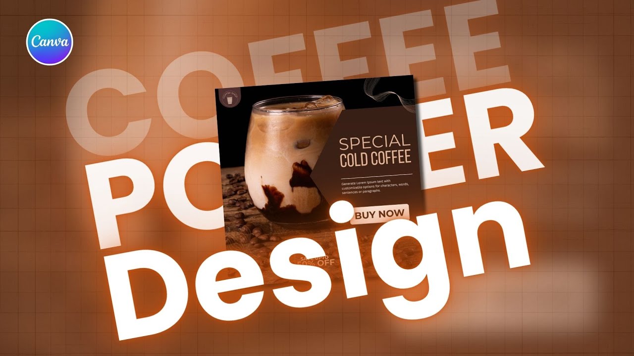 Coffee Poster Design in Canva l Canva Tutorial l easy canva