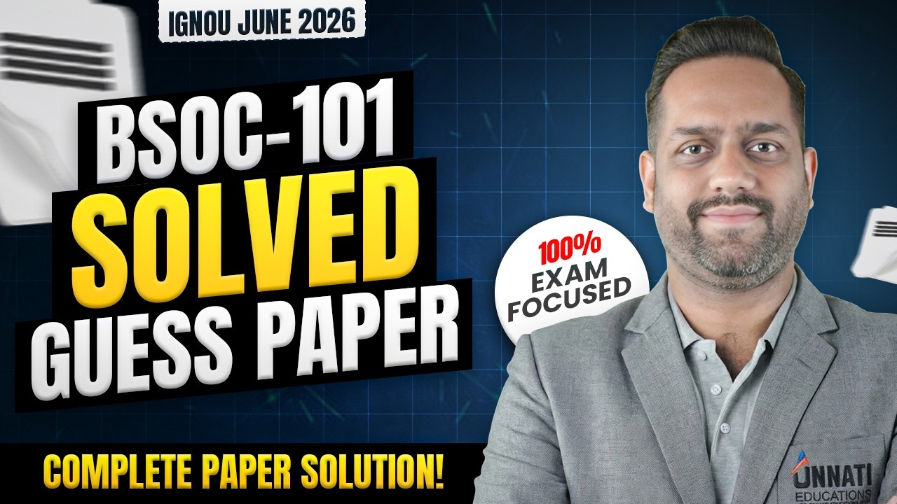 BSOC 101 Guess Paper June 2026 IGNOU BSOC 101 Introduction to Sociology-I Important Questions