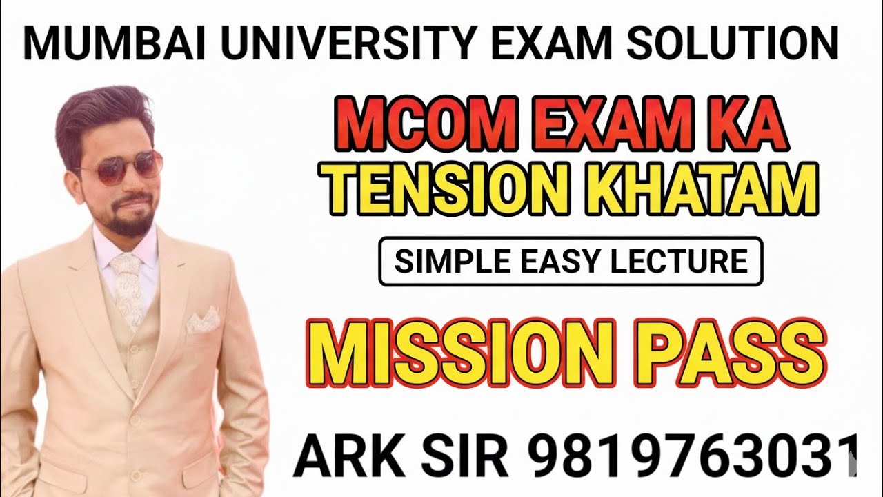 Mission Pass|MCOM sem3 nep |Mumbai University CDOE  2025 |mcom sem1 nep |Imp Question|ARk sir