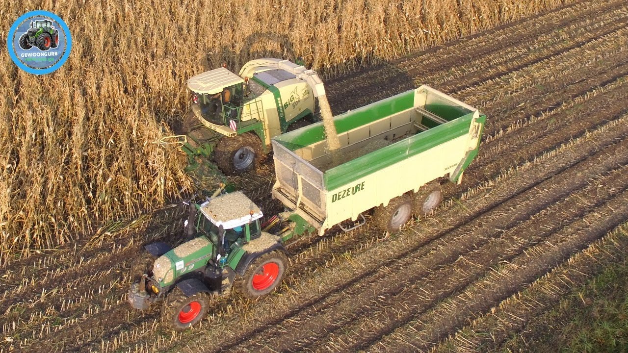 Mais hakselen | Loonbedrijf Borst | Krone Big X-500 | Fendt 820, 718 en 922 | 2x Dezeure silagewagen