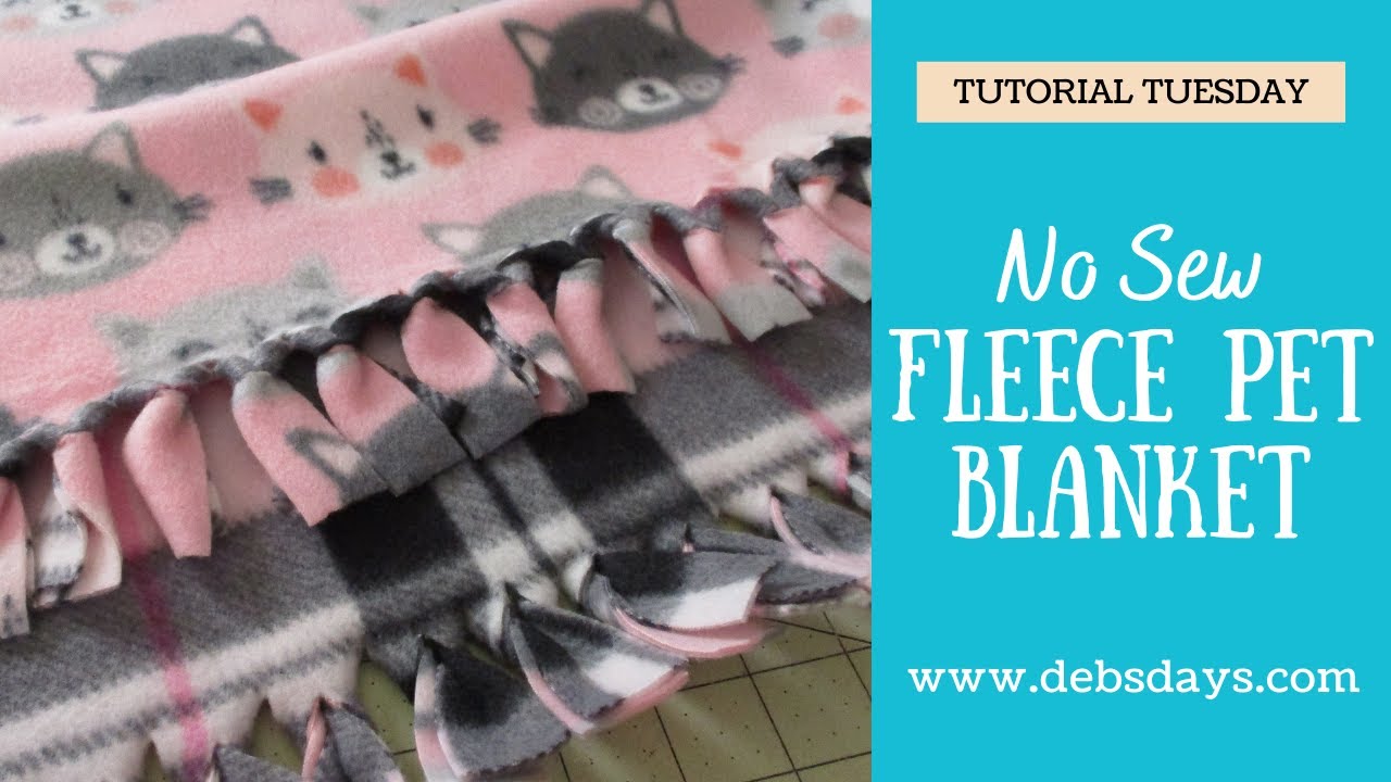 Узнайте, как сделать самодельное флисовое одеяло для питомца с бахромой без шитья