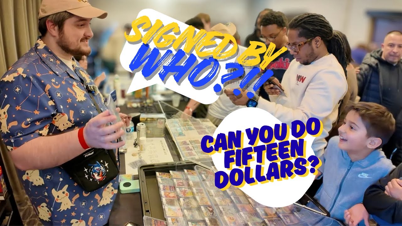 Buying a Pokémon card autographed by a celebrity! Beltway Card Show Vendor Highlights!