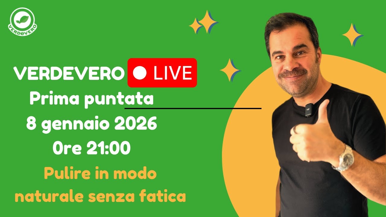 VERDEVERO LIVE – Pulizie naturali che funzionano davvero. Prima puntata8 gennaio – ore 21.00
