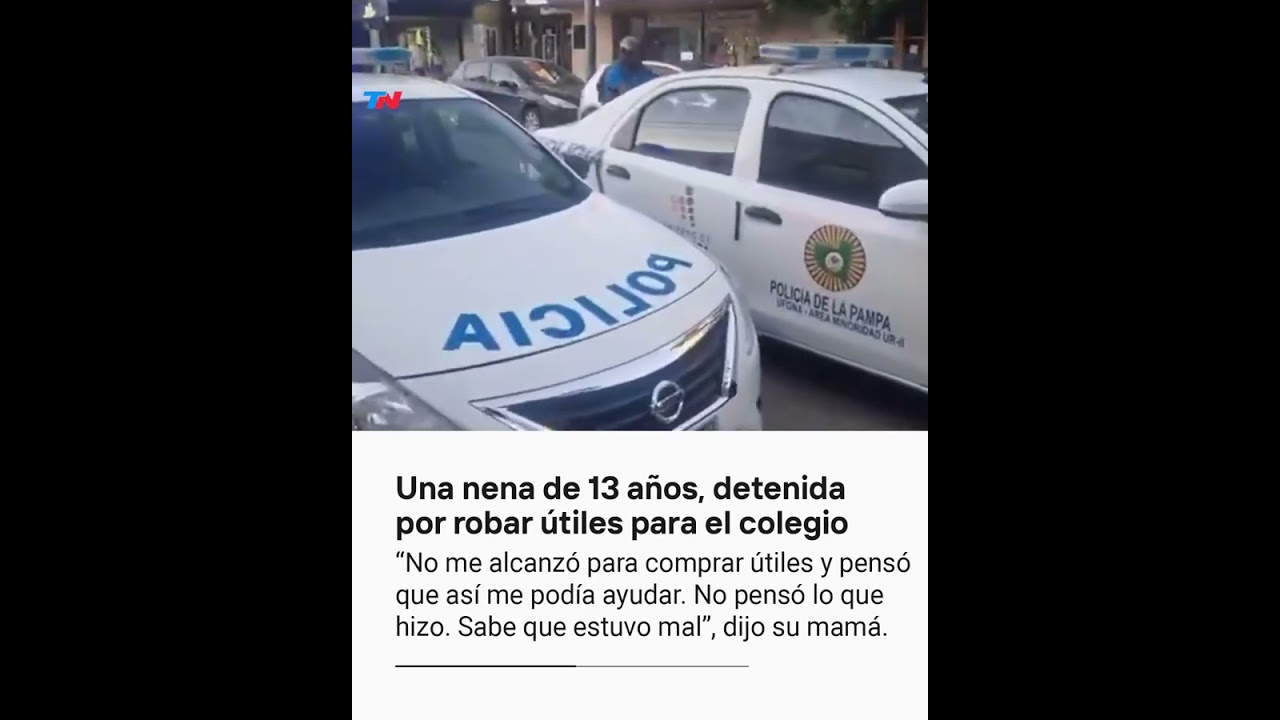 Una nena de 13 años, detenida por robar útiles escolares: 