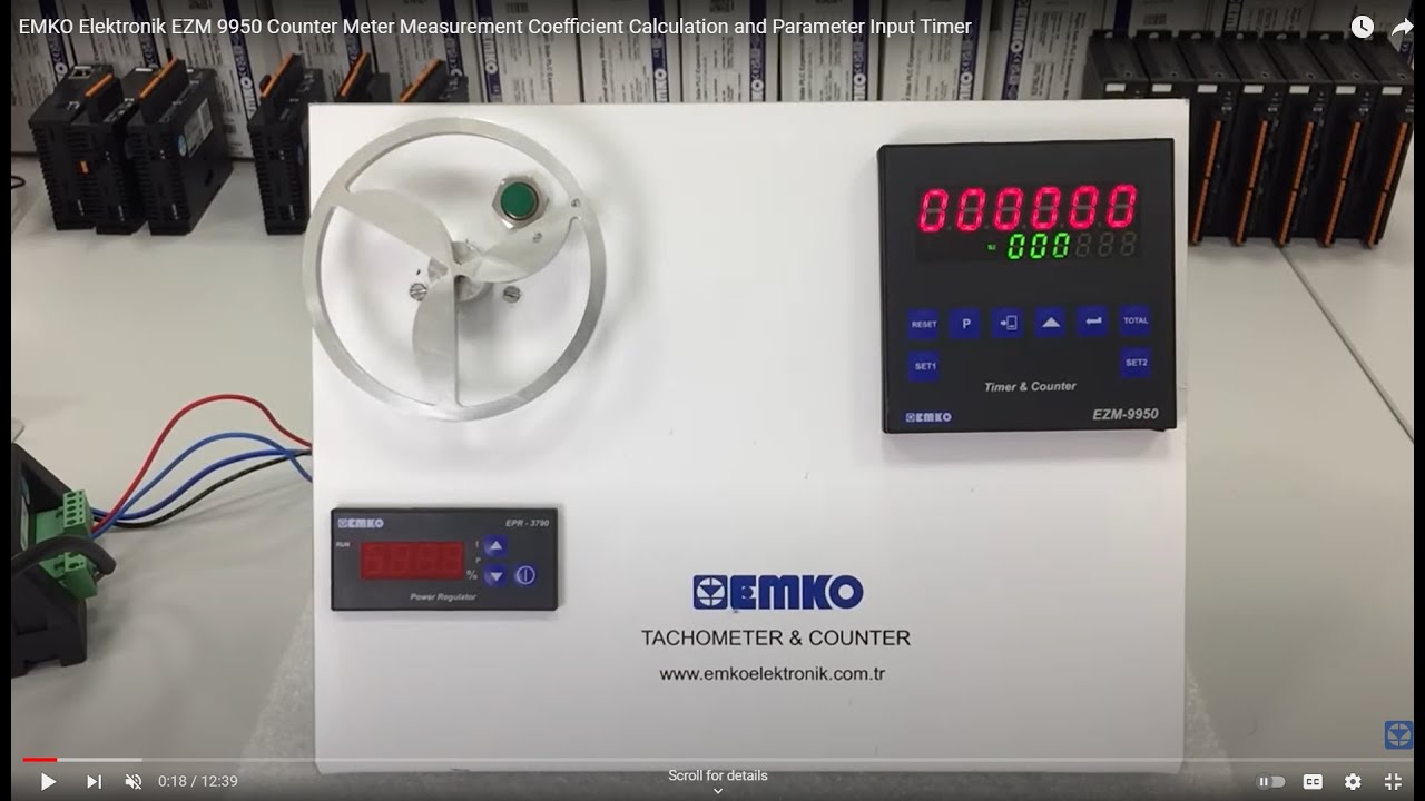 EMKO Elektronik EZM 9950 Sayıcı Ölçüm Katsayısı Hesaplama ve Parametre Girişi Timer -Counter