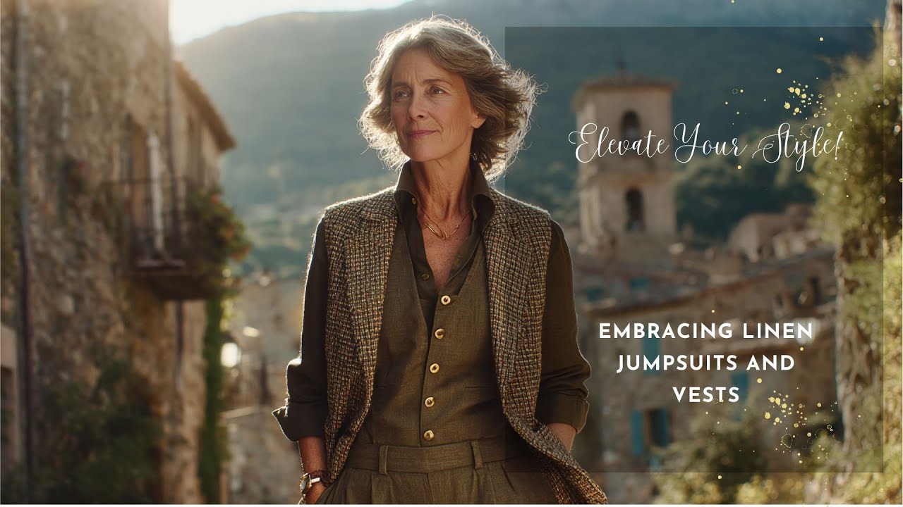 Elevate Your Style! See How Women Over 60 Are Embracing Linen Jumpsuits and Vests This Fall Season 🤎
