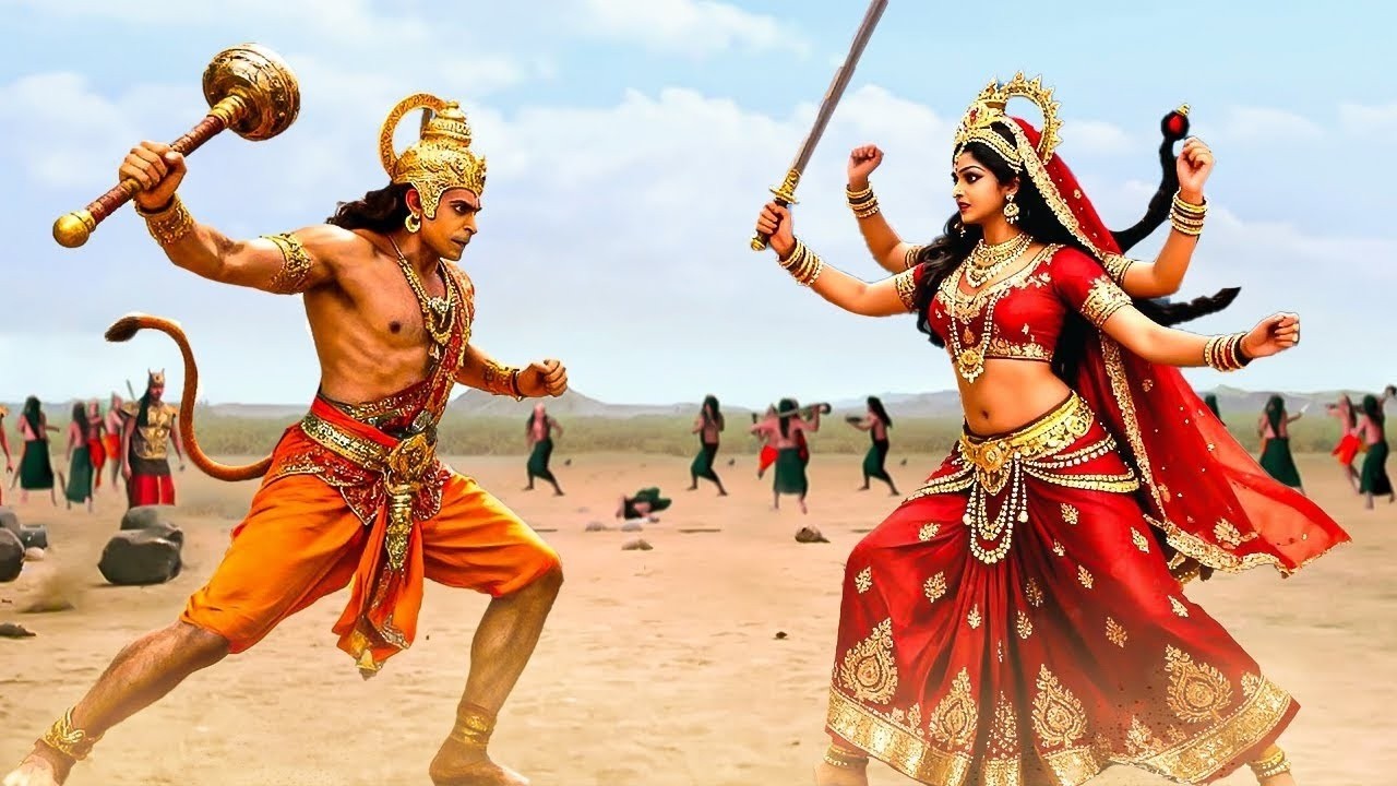 जब रावण की पुत्री हुई युद्ध के लिए हनुमान के समक्ष उपस्थित | Mahabali Hanuman |#hanuman #bhakti